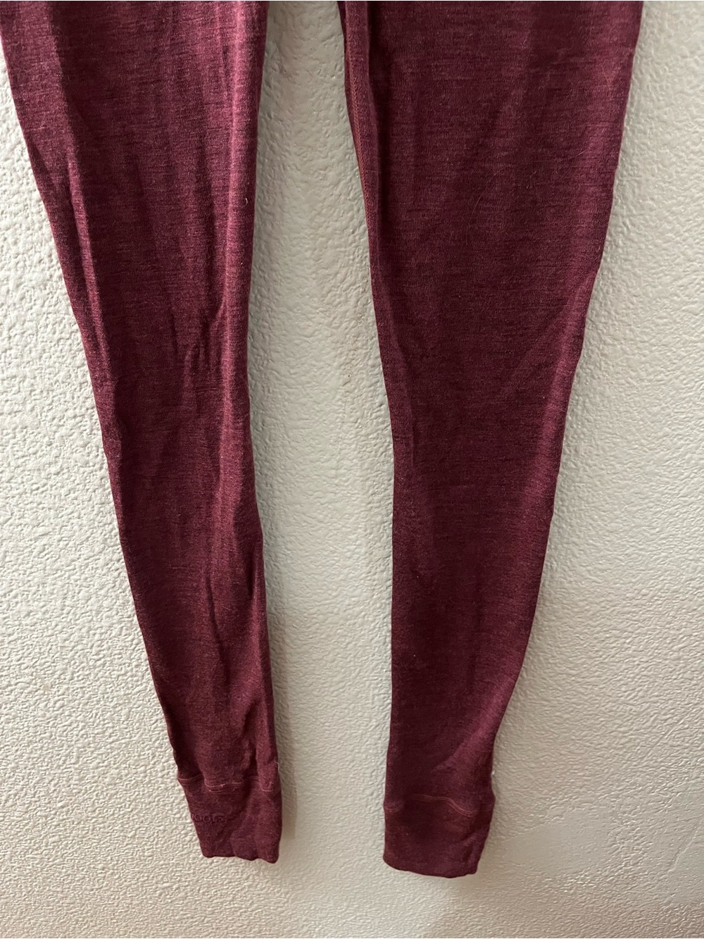 Woolx Avery Leggings 100% Australian Merino Wool Base Layer Burgundy Small - Picture 3 of 8